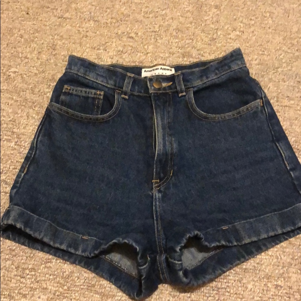 High Waisted American Apparel Denim Jean Shorts